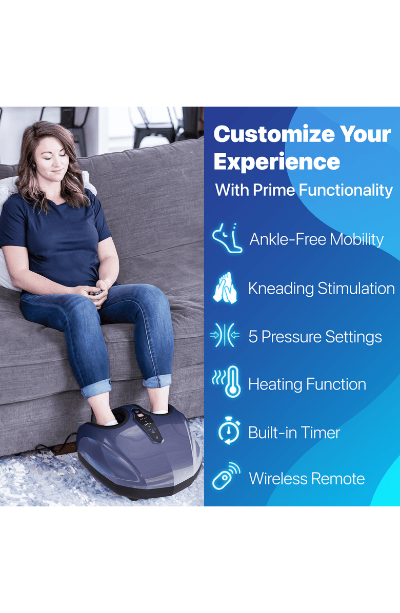 MIKO Shiatsu Foot Massager with Heat, LCD Display, Alternate, color, Charcoal