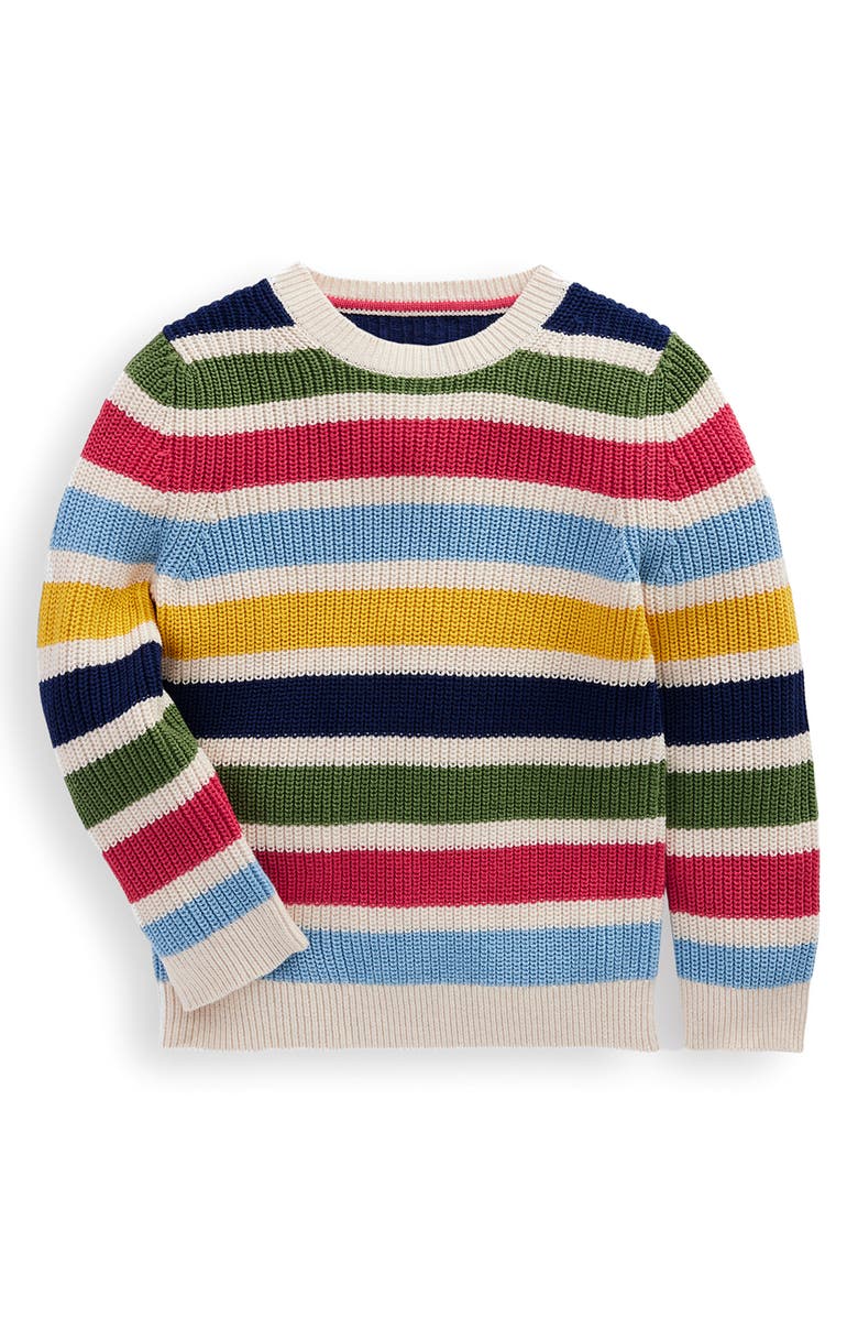 Mini Boden Kids' Everyday Stripe Cotton Crewneck Sweater, Main, color,