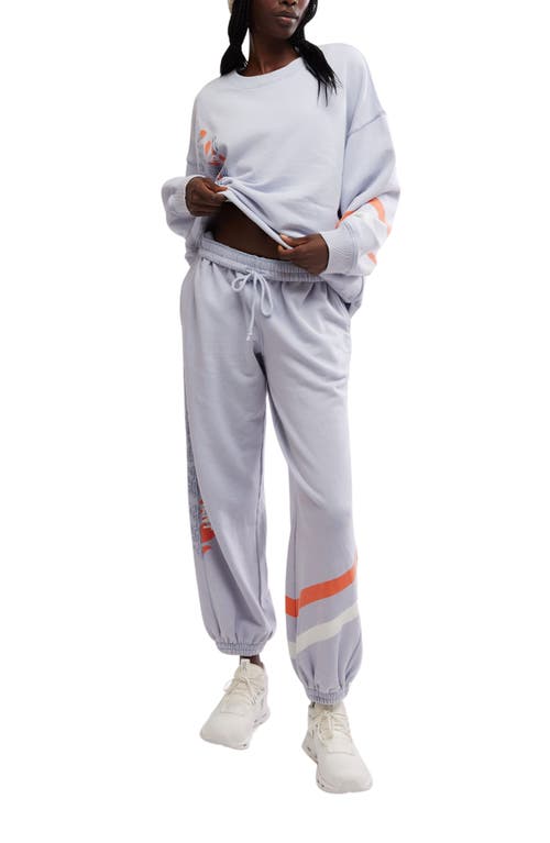 Shop Free People Fp Movement All Star Oversize Graphic Joggers In Steel/flame Combo