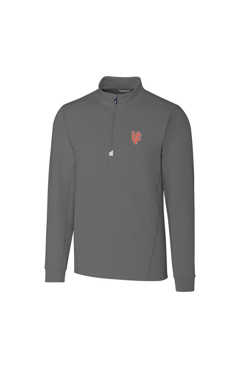 Cutter & Buck Men's Cutter & Buck Gray Florida Gators Traverse Vault Logo Half-Zip Jacket, Main, color,