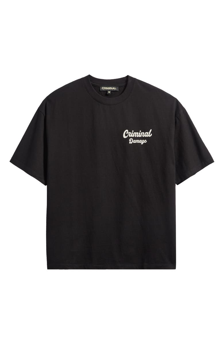 CRIMINAL DAMAGE Bennett Oversize Logo Graphic T-Shirt, Alternate, color, Black