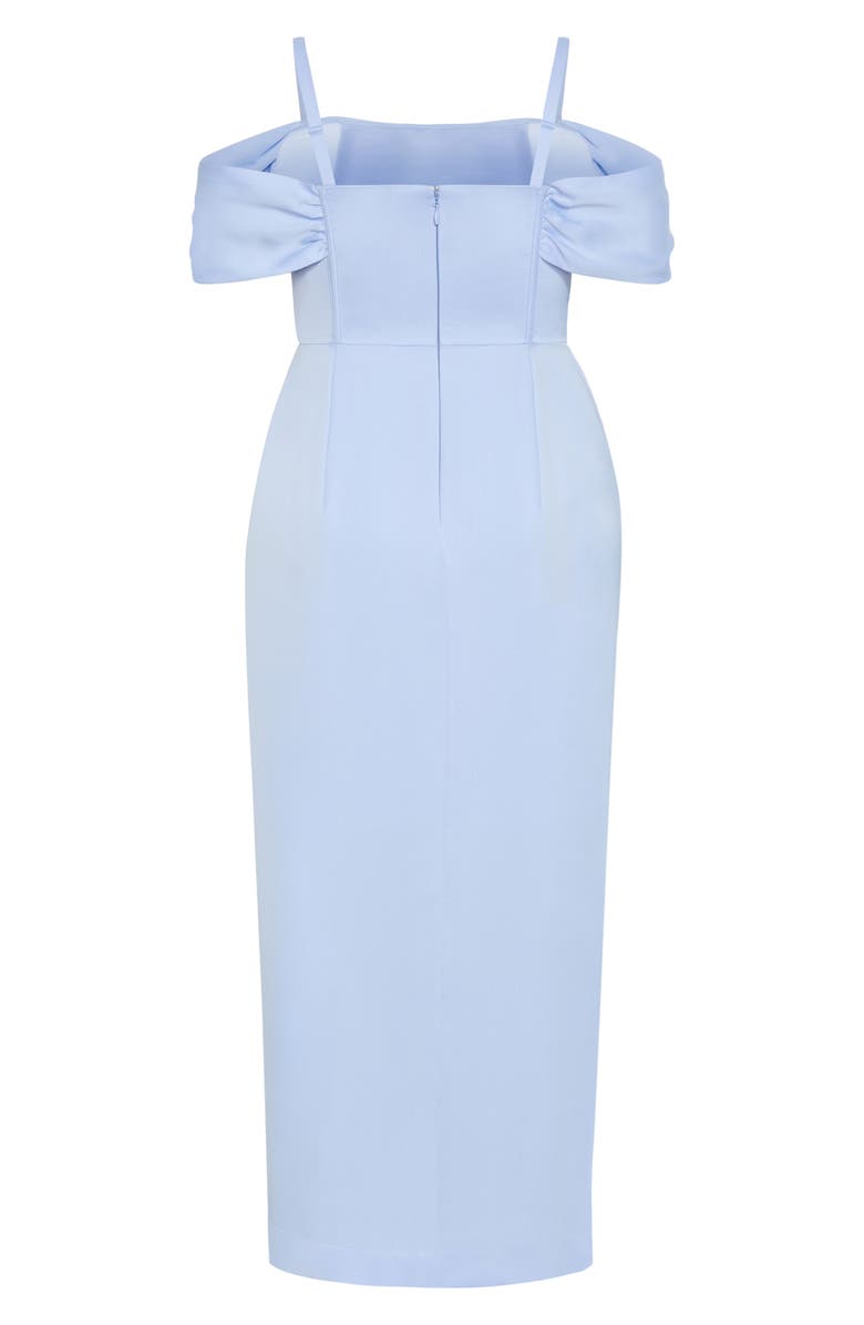 City Chic Forbidden Love Off the Shoulder Maxi Dress, Alternate, color, Sky Blue