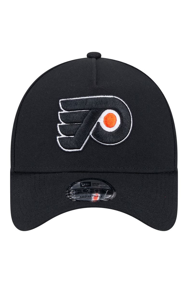 Men's New Era  Black Philadelphia Flyers Core A-Frame 9FORTY Adjustable Hat, Alternate, color, Black