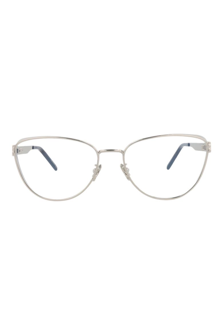 57mm Cat Eye Optical Glasses, Main, color, SILVER SILVER TRANSPARENT
