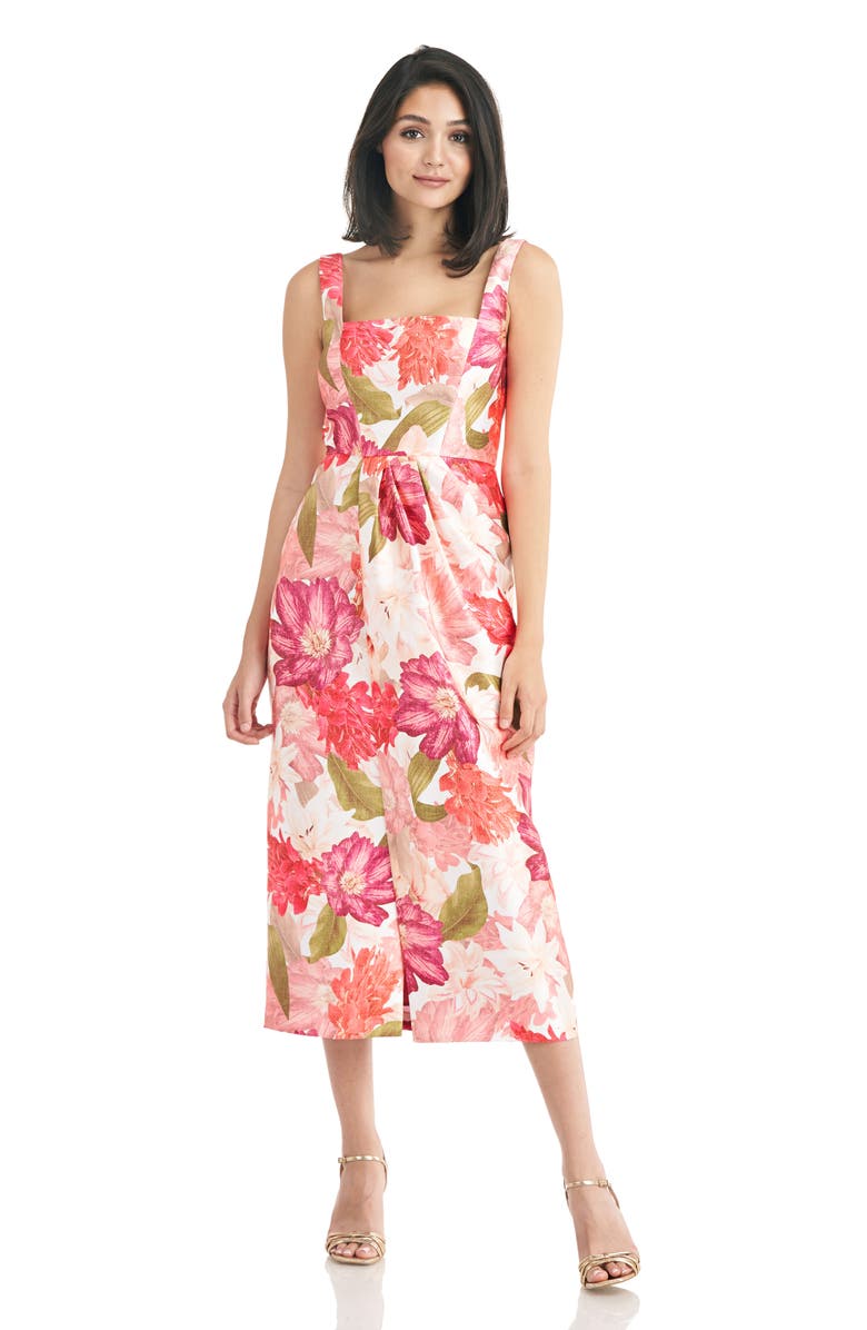 Kay Unger Frankie Draped Midi Dress, Alternate, color, 