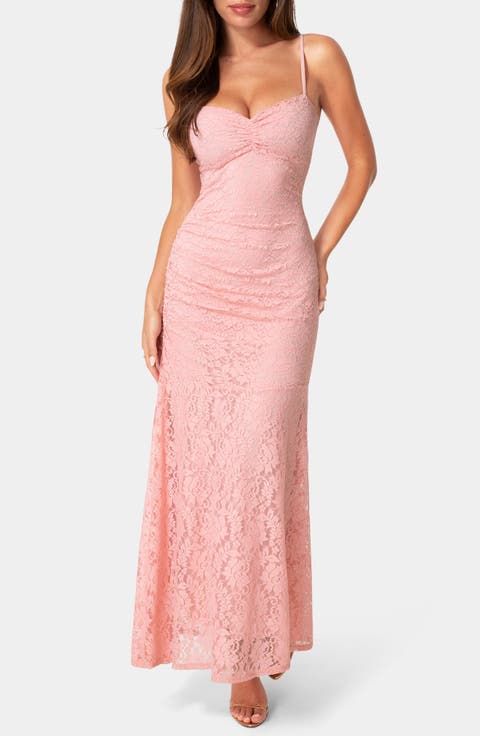 Spaghetti Strap Lace Maxi Dress
