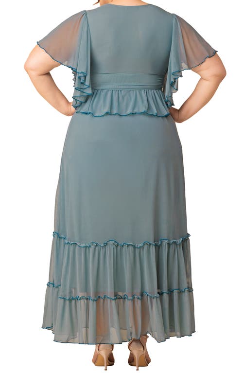 Kiyonna Graceful Tiered Gown In Blue