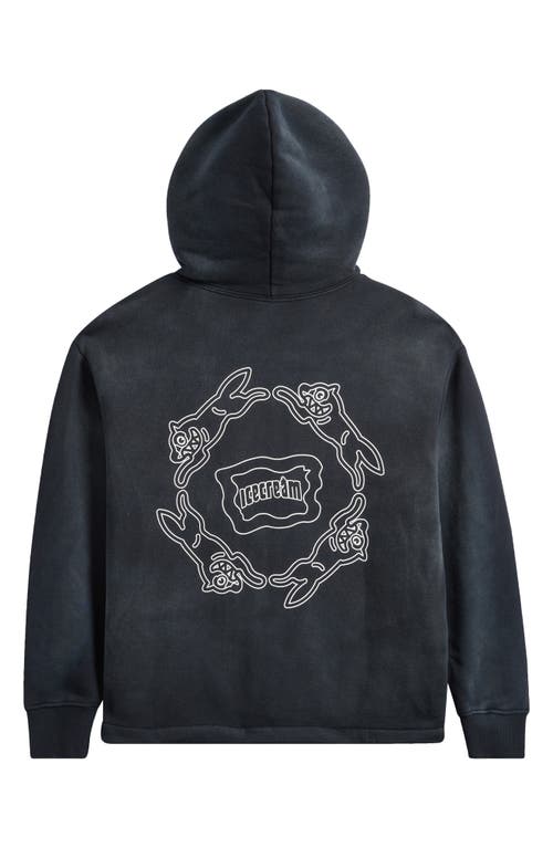Icecream Rotation Cotton Hoodie In Black