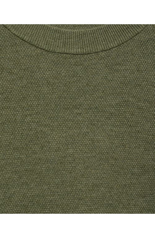 Mango Finely Knit Crewneck Sweater In Green