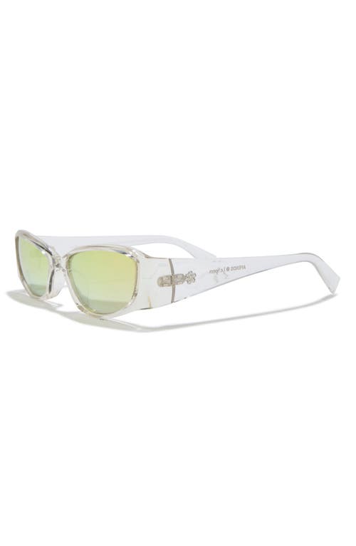Le Specs Barrier 56mm Oval Sunglasses In White