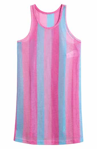 Breaking Waves Stripe Mesh Cover-Up