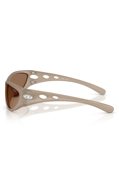 Diesel ® 63mm Oversize Cat Eye Sunglasses In Opal Grey/dark Brown