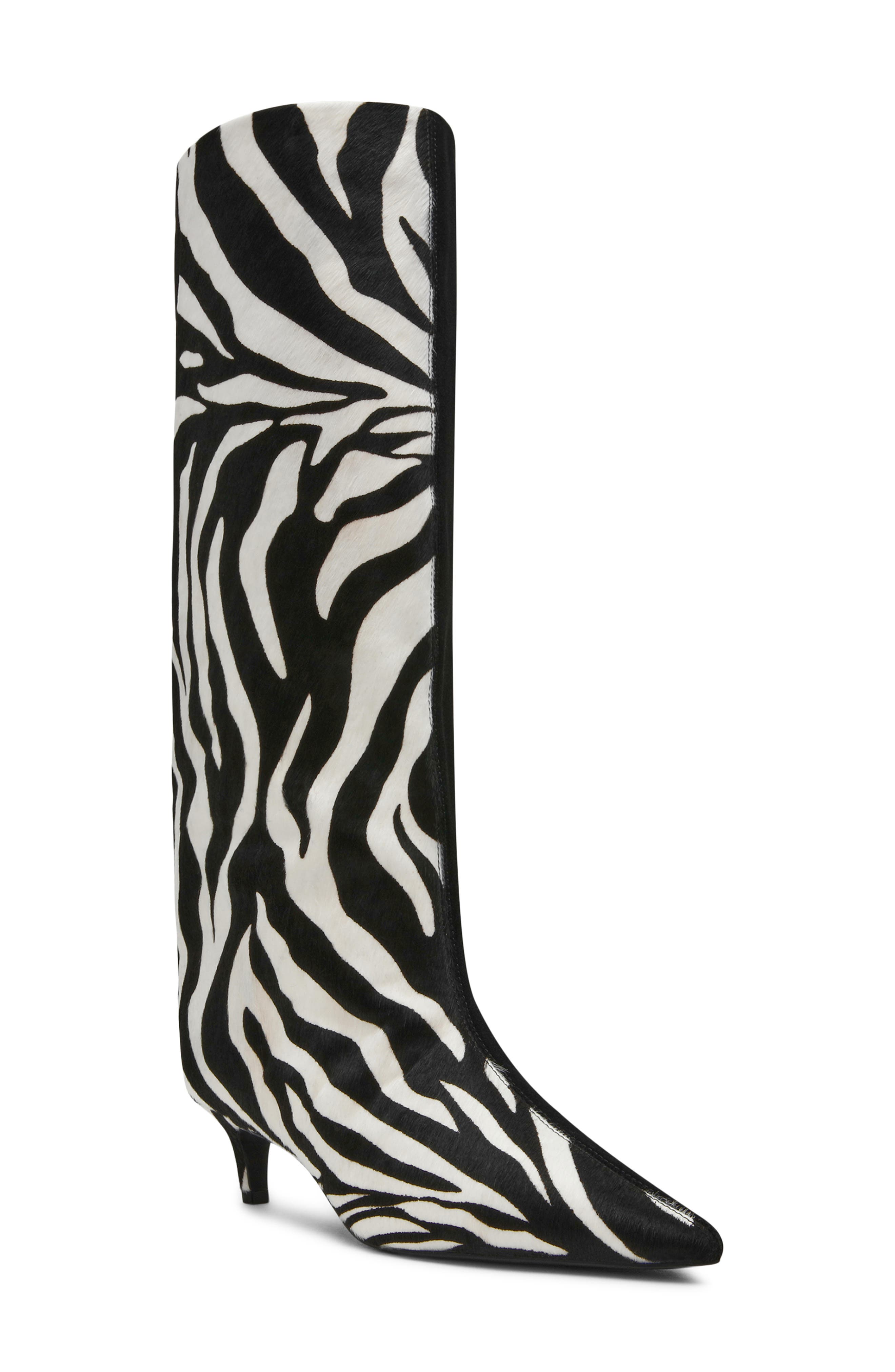 Lysara Knee High Boot, Main, color, ZEBRA MULT