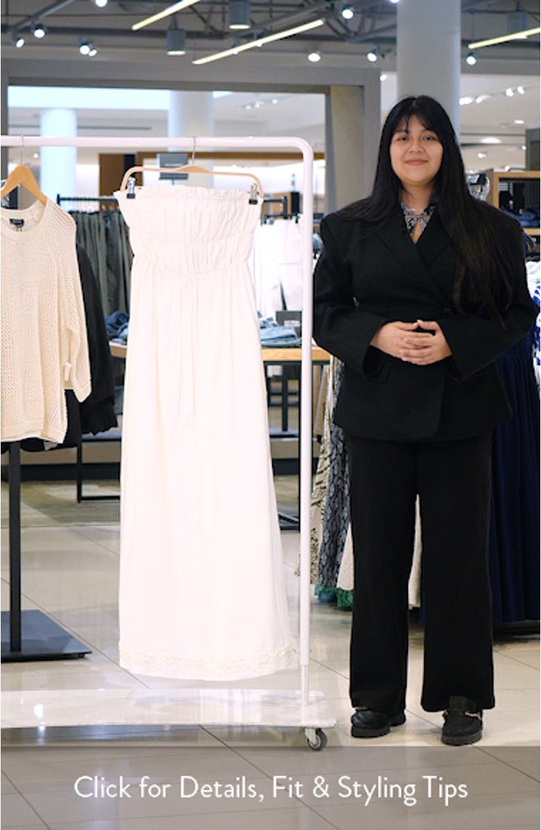 Ines Strapless Linen & Cotton Maxi Dress, sales video thumbnail