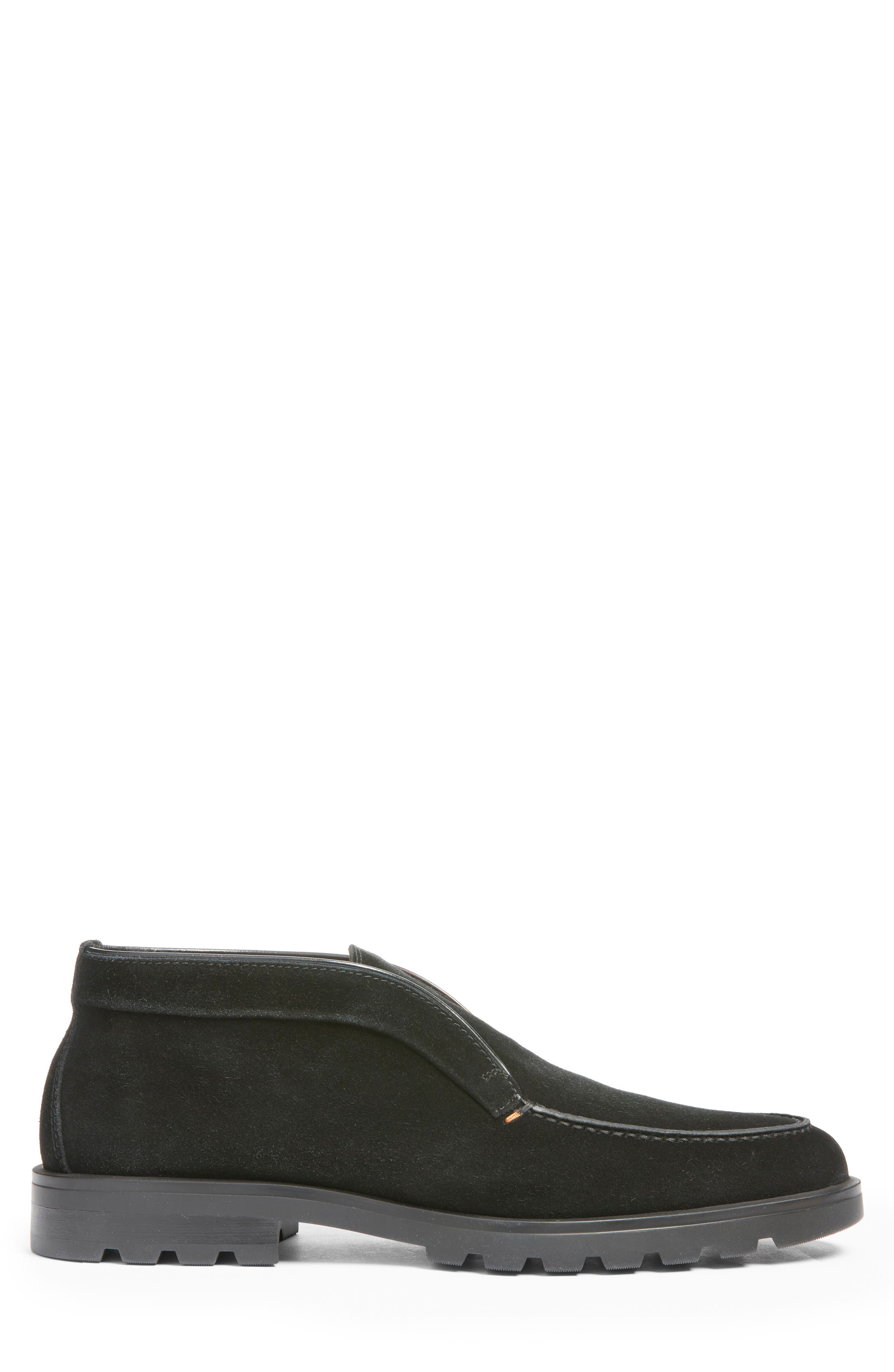 Santoni Lug Sole Slip-On Shoe, Alternate, color, Black