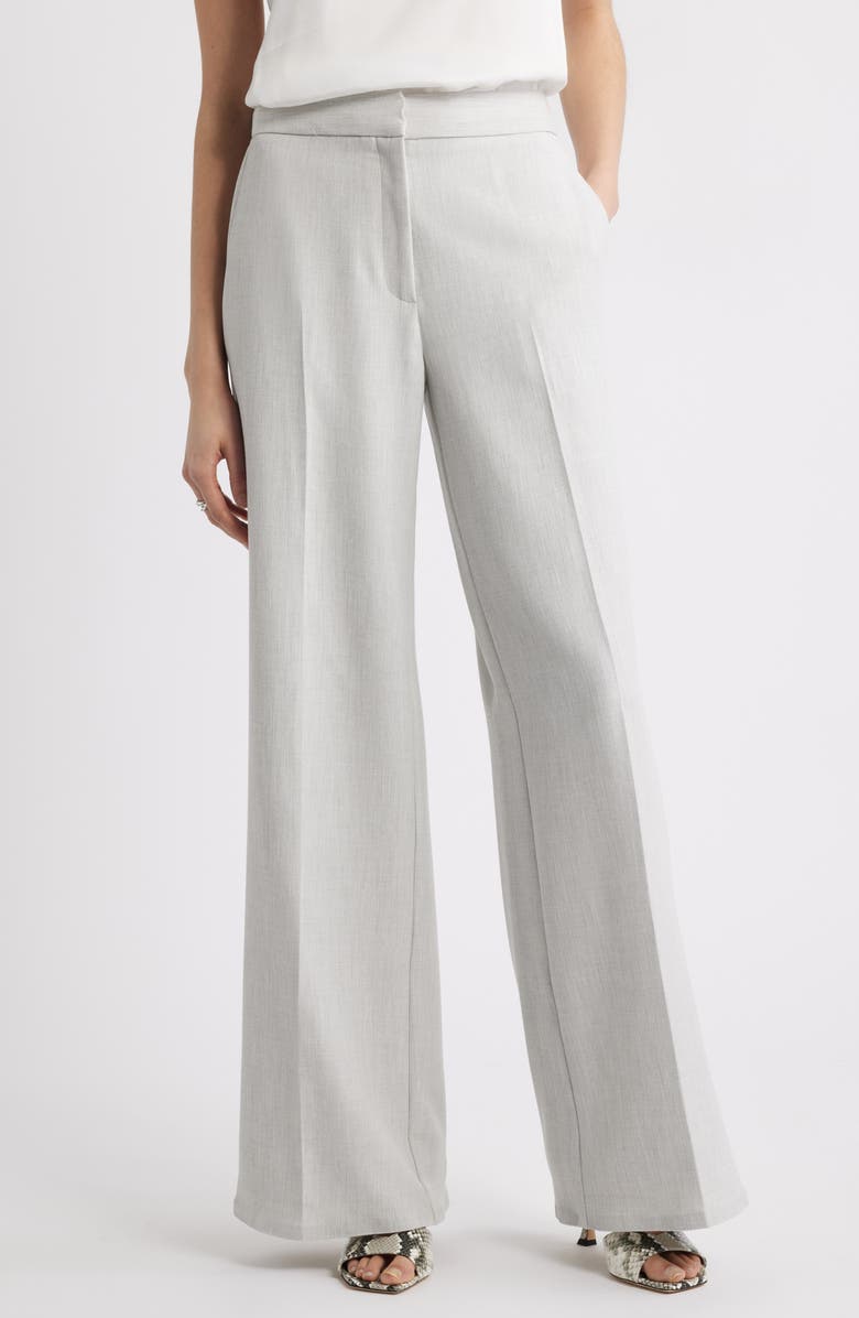 Nordstrom The Lennox Wide Leg Trousers, Main, color, Grey Light Heather
