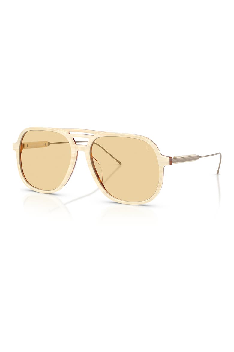 57mm Pillow Sunglasses, Alternate, color, BLONDE HAVANA/ YELLOW