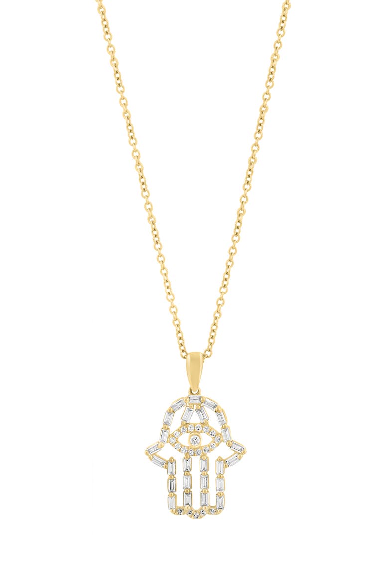 Diamond Hamsa Pendant Necklace, Main, color, GOLD