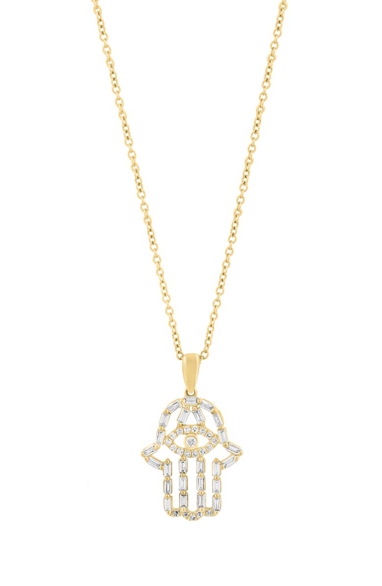 EFFY Diamond Hamsa Pendant Necklace, Main, color, Gold