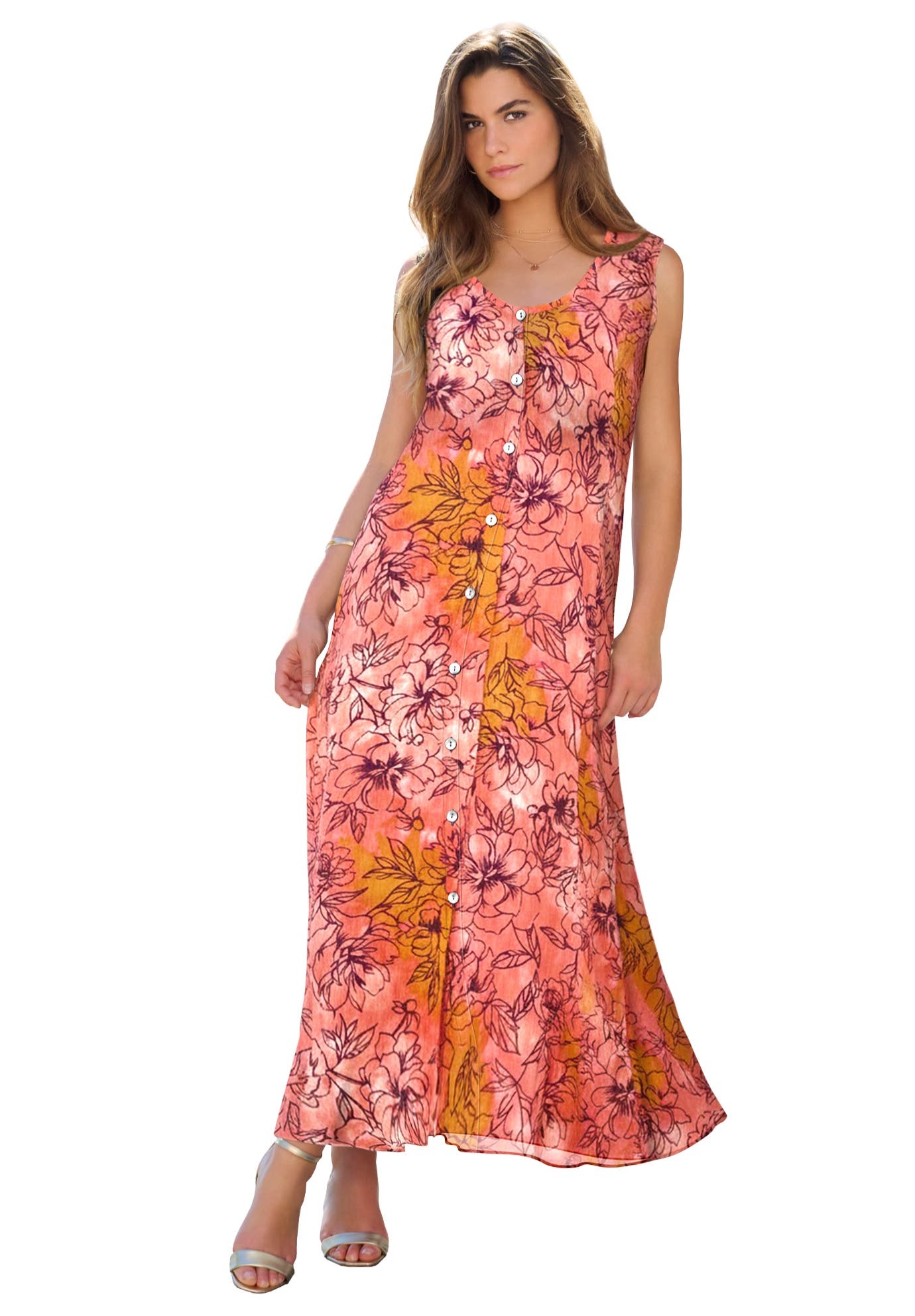 CORAL TIE DYE FLORAL