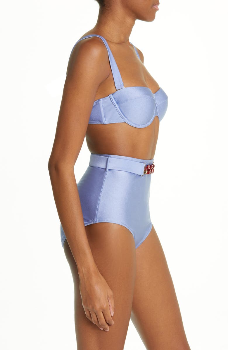 Zimmermann Cira Chain Detail High Waist Bikini Bottoms, Alternate, color,