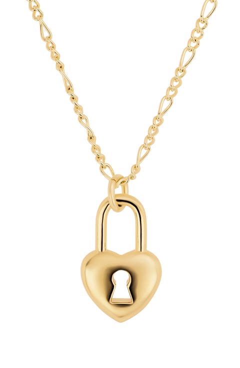 Modern Muse Heart Lock Figaro Necklace