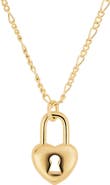 ATHRA LUXE Modern Muse Heart Lock Figaro Necklace