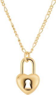 ATHRA LUXE Modern Muse Heart Lock Figaro Necklace