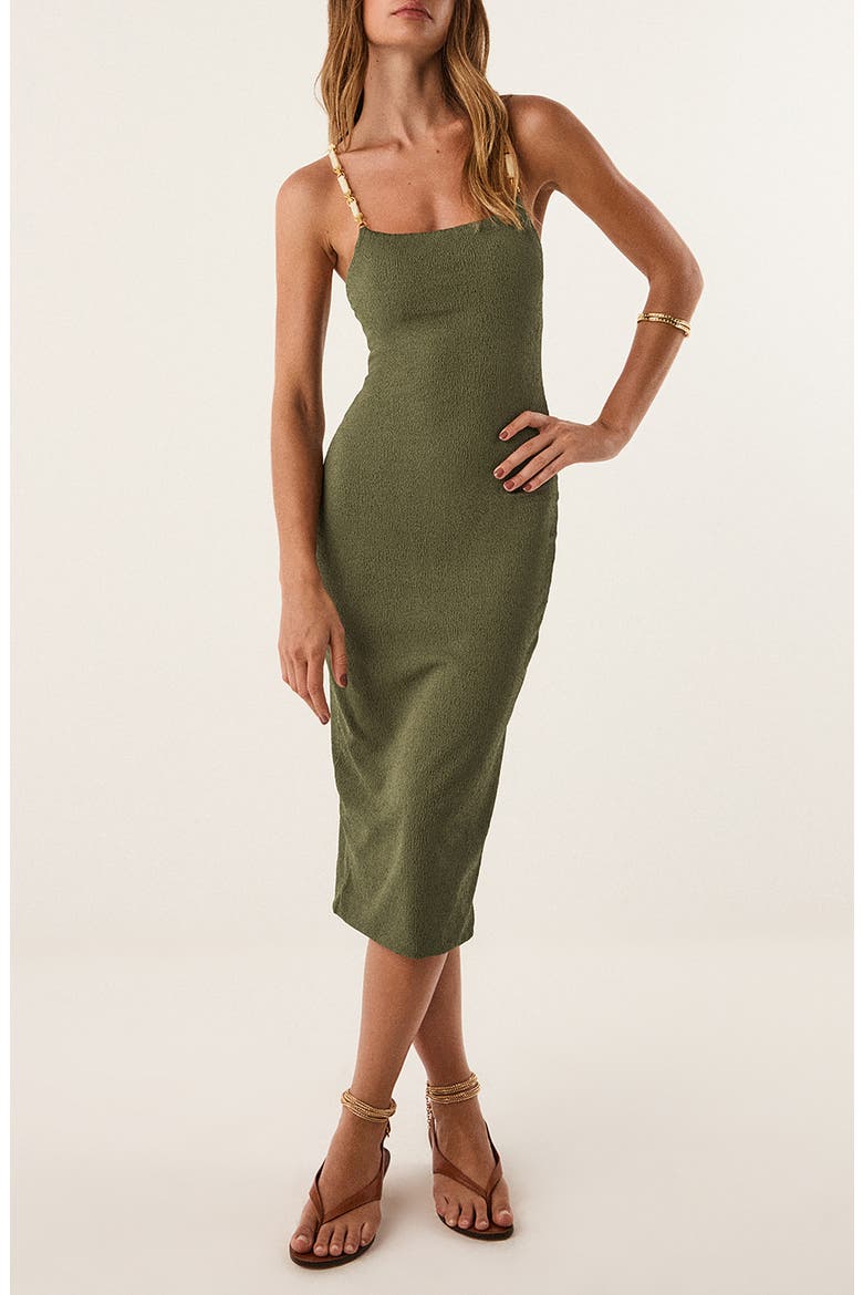 Malika Midi Dress, Main, color, DARK GREEN
