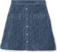Charlotte & George Front Snaps Quilted Velour Skirt