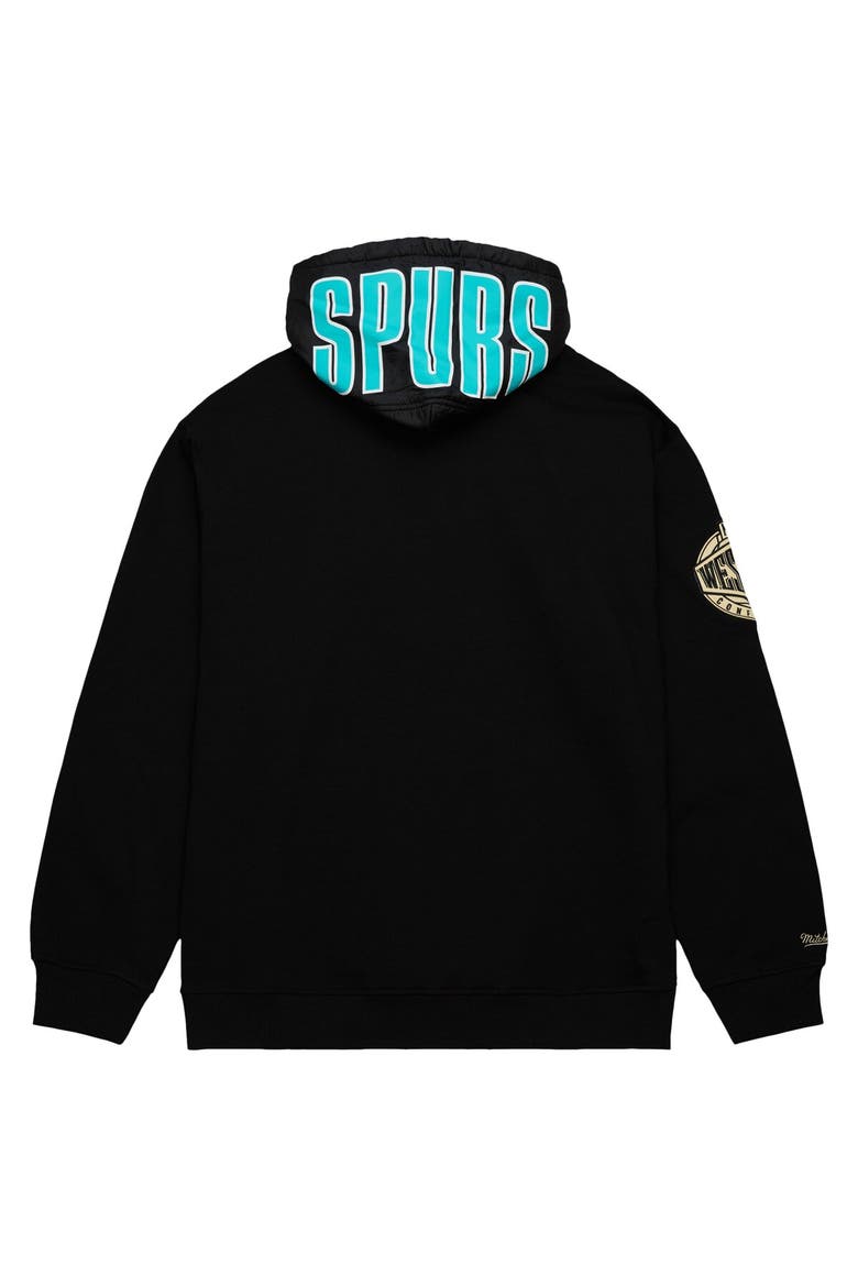 Men's Mitchell & Ness Black San Antonio Spurs  Team OG 2.0 Vintage Logo Fleece Pullover Hoodie, Alternate, color, Black