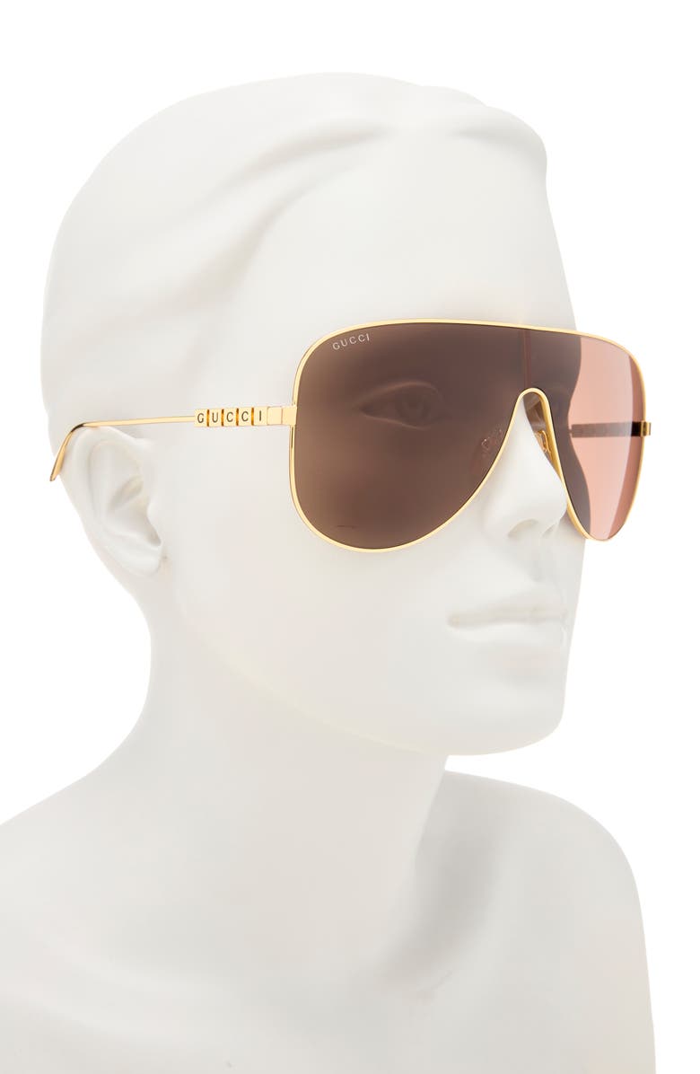 Gucci 99mm Shield Sunglasses, Alternate, color, 