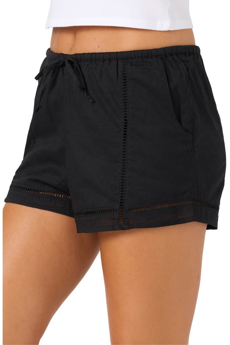 Tomi Cotton Shorts, Alternate, color, BLACK