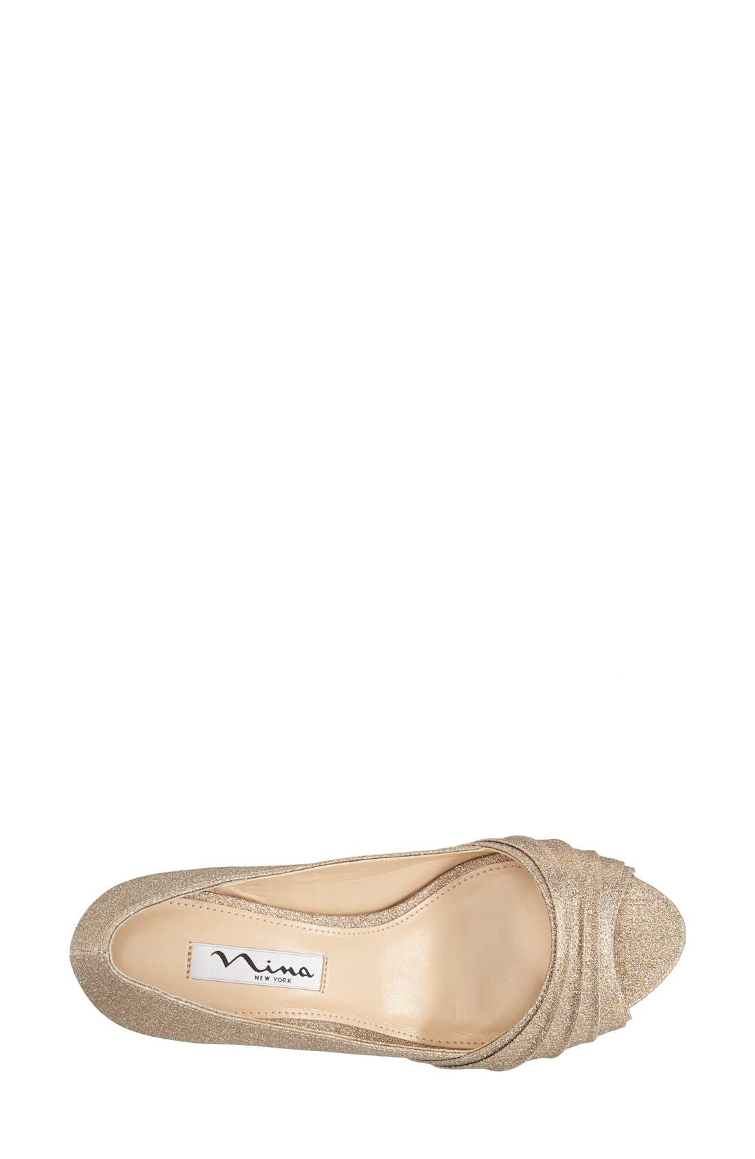 Nina 'Carolyn' Peep Toe Pump, Alternate, color, 