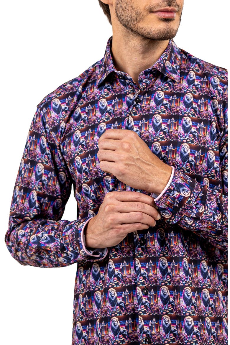 Fibonacci Stretch Ascension 3320 Contemporary Fit Button-Up Shirt, Alternate, color, PINK