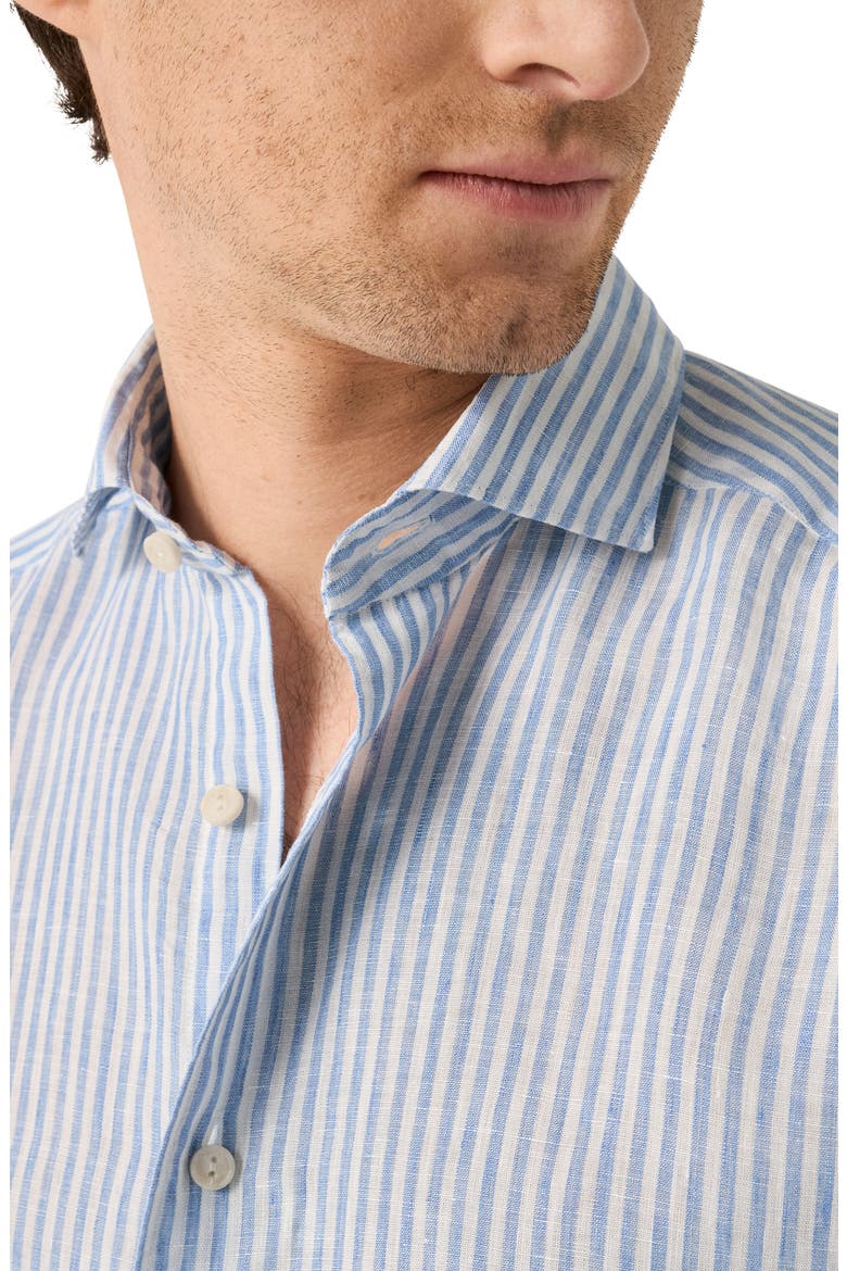 Regular Fit Bengal Stripe Linen Dress Shirt, Alternate, color, LIGHT BLUE