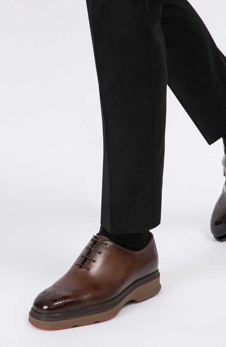 Santoni Easy Oxford, Alternate, color, Dark Brown
