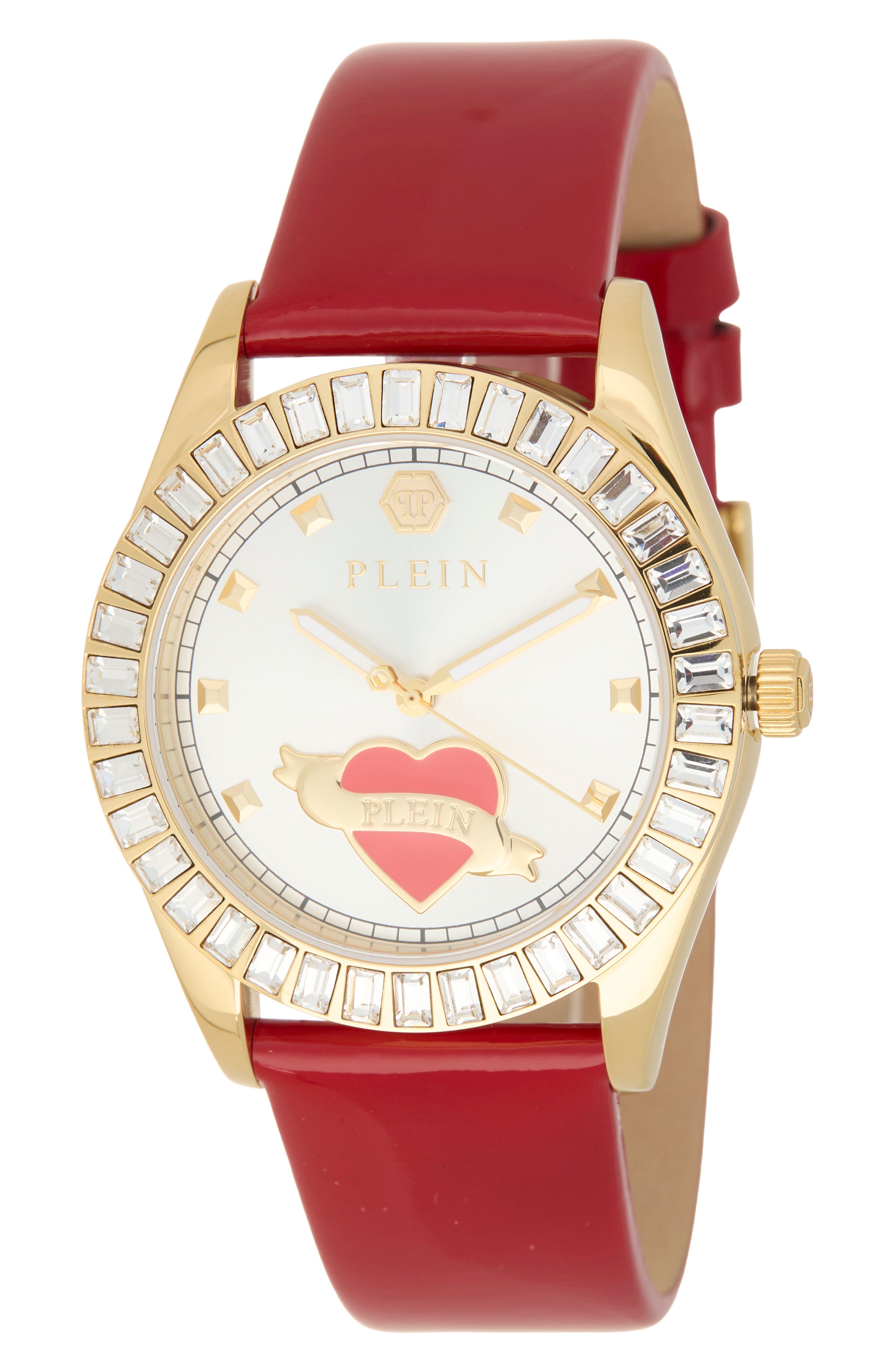 Plein Valentine Leather Strap Watch