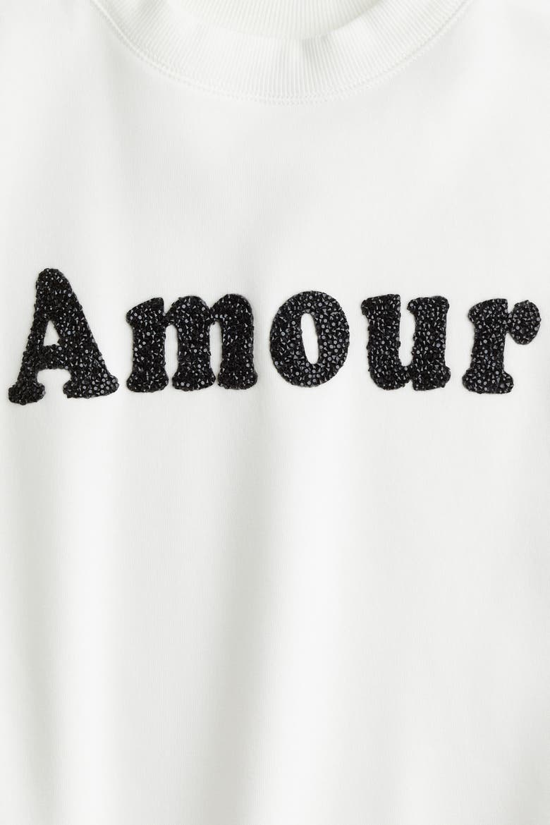 Motif-detail Sweatshirt, Alternate, color, White/Amour