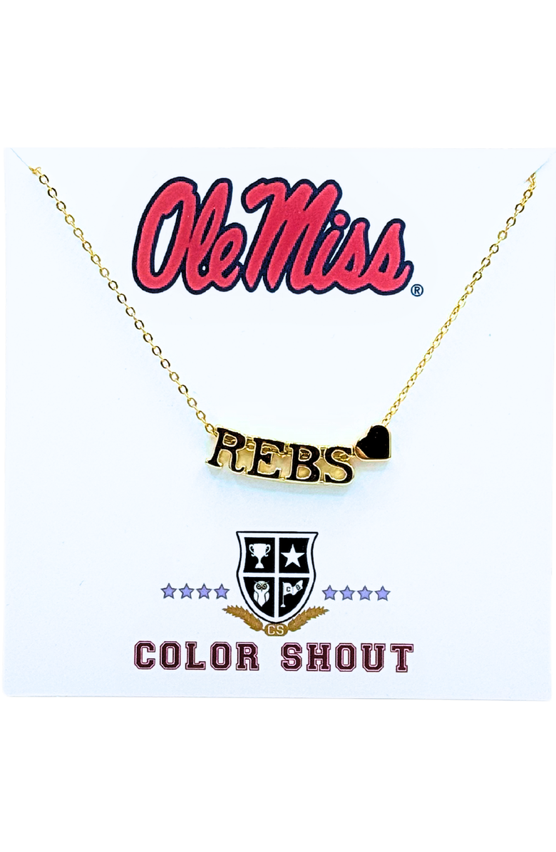 Color Shout Ole Miss Gold Heart Necklace, Main, color, Yellow Gold