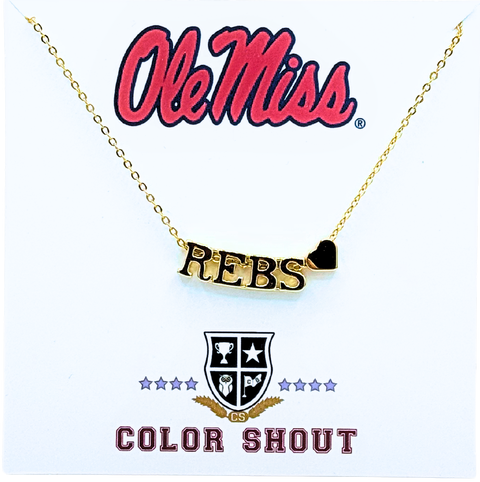 Ole Miss Gold Heart Necklace