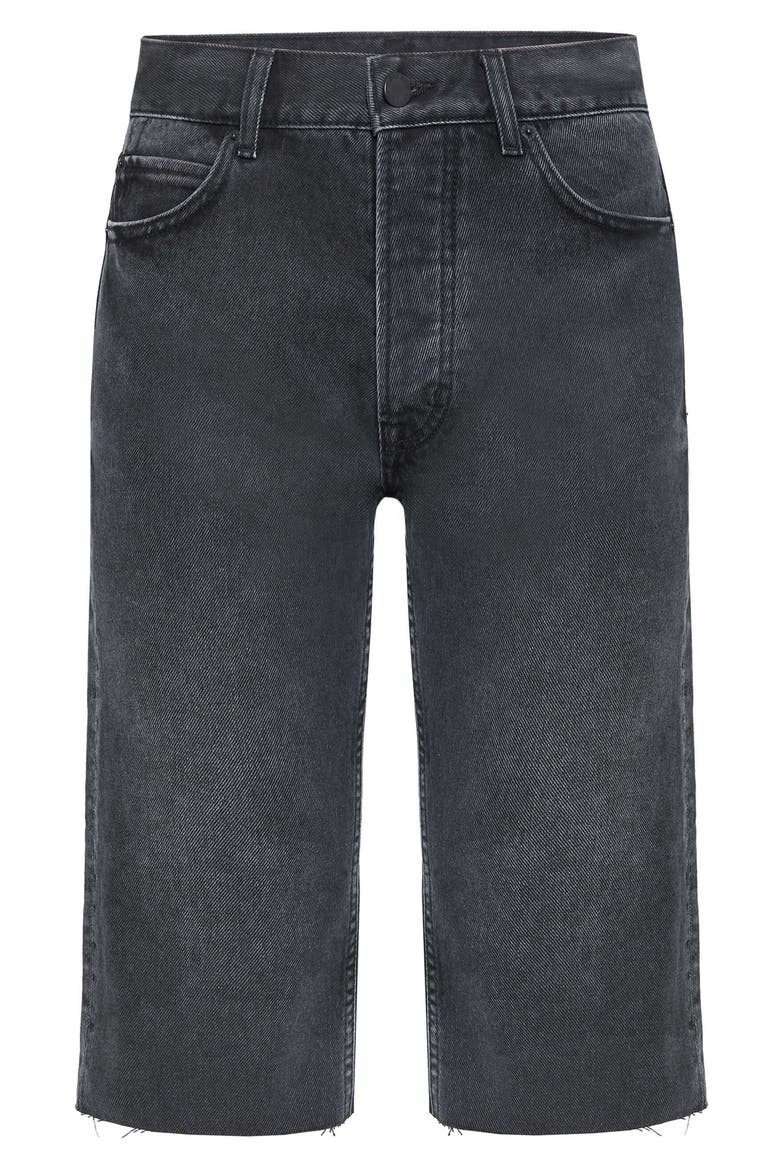 Phoebe Raw Hem Denim Shorts, Alternate, color, CHARCOAL