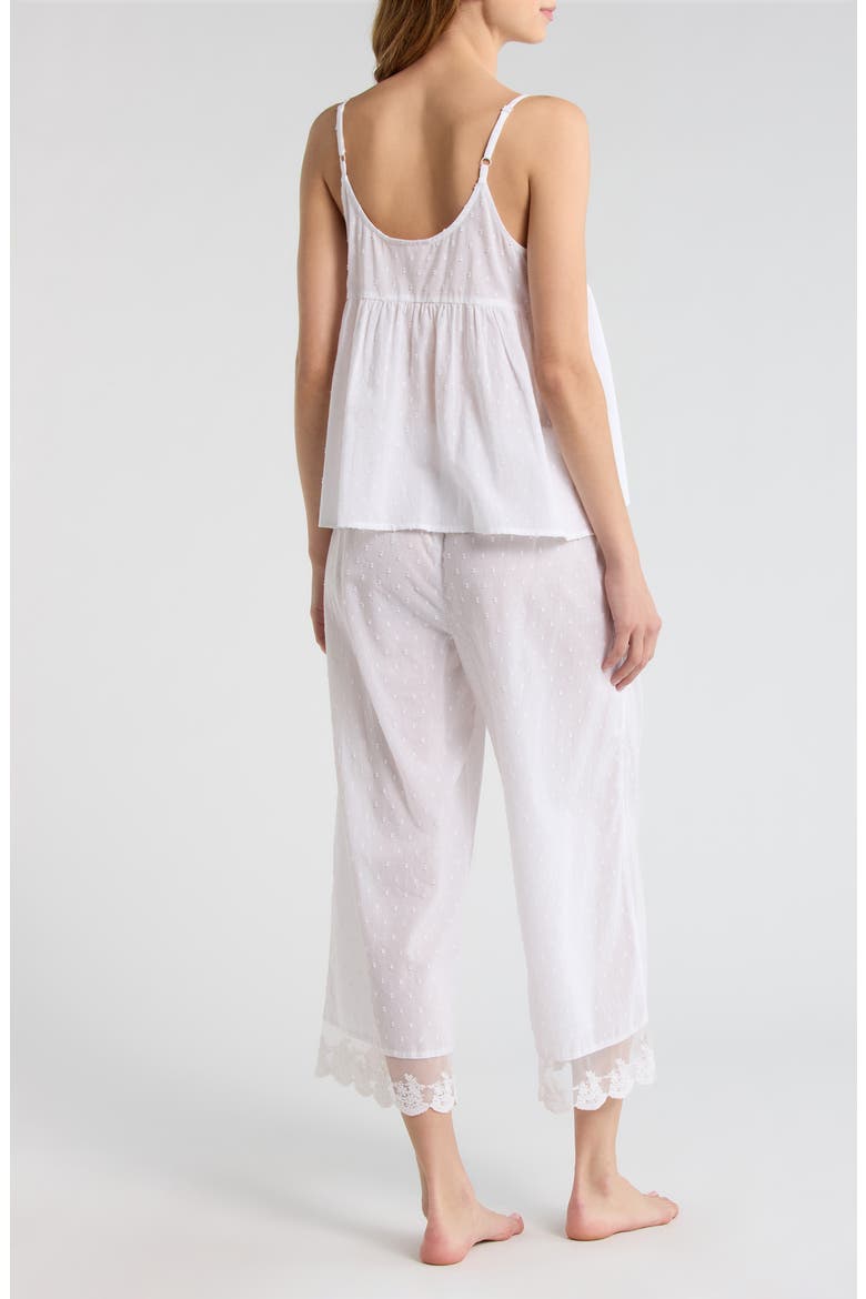 Swiss Dot Crop Pajamas, Alternate, color, WHITE