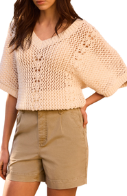 MINT VELVET Open Knit Crochet Top