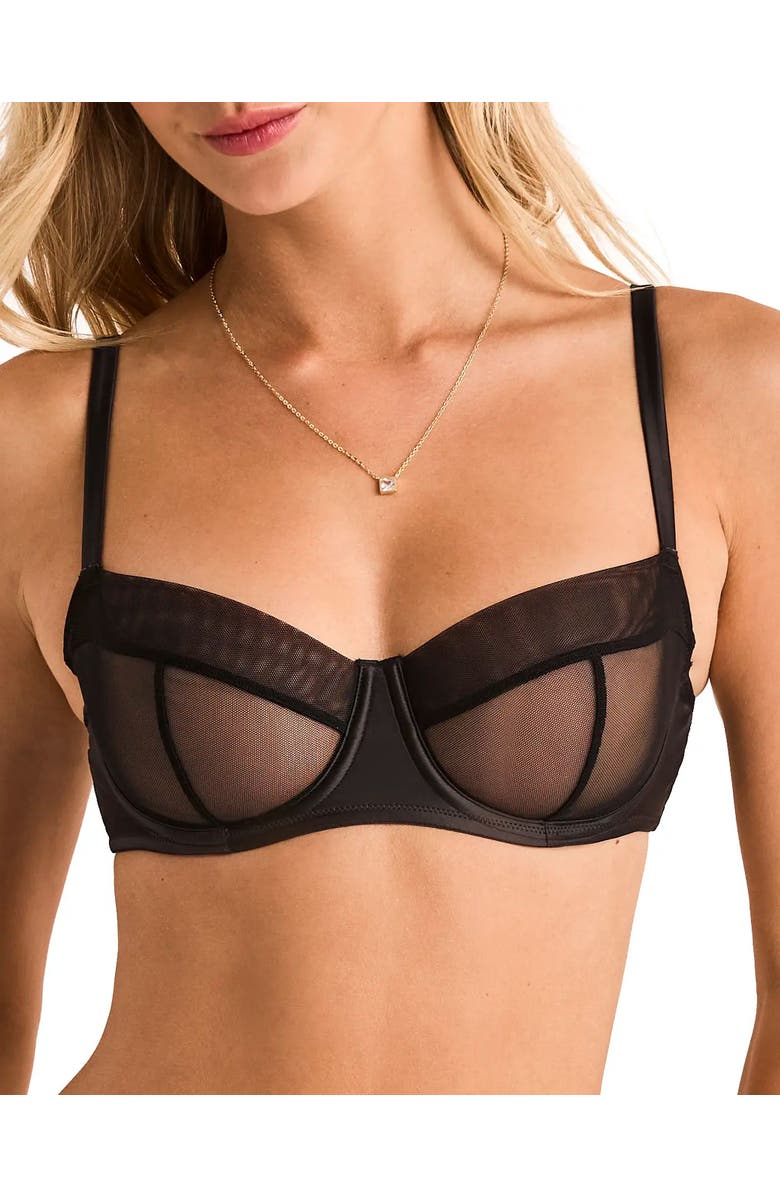 Adore Me Brittani Unlined Balconette Bra, Main, color, Black