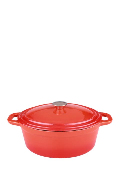 Cast Iron Orange 8 Qt. Covered Casserole Dish
