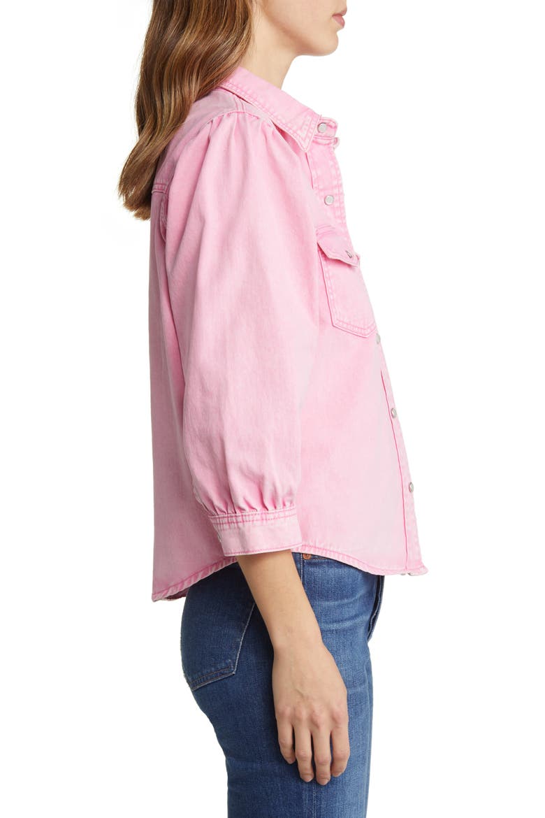 Bessie Denim Shirt Jacket, Alternate, color, PINK
