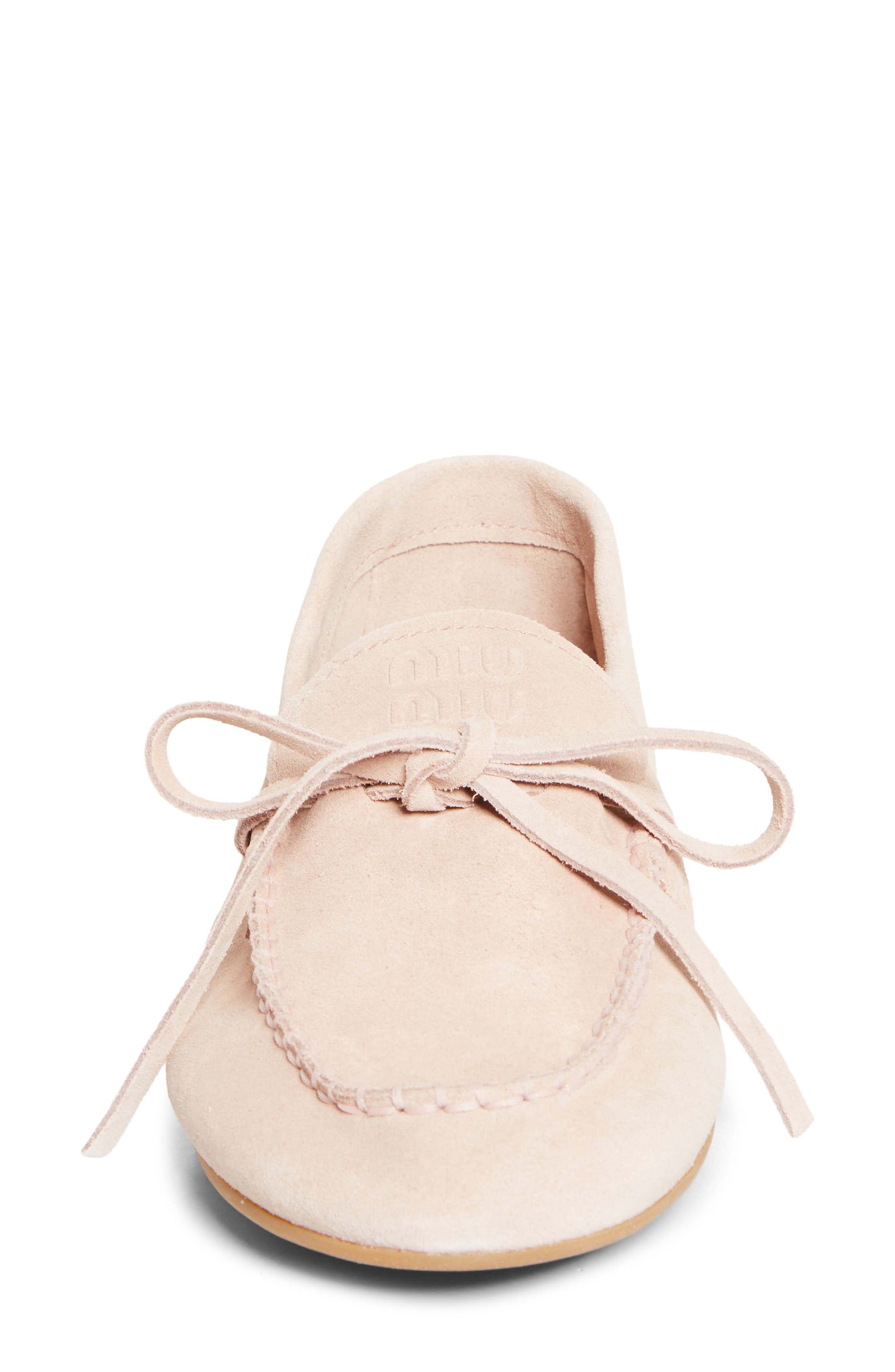 Miu Miu Boat Shoe Flat, Alternate, color, Beige