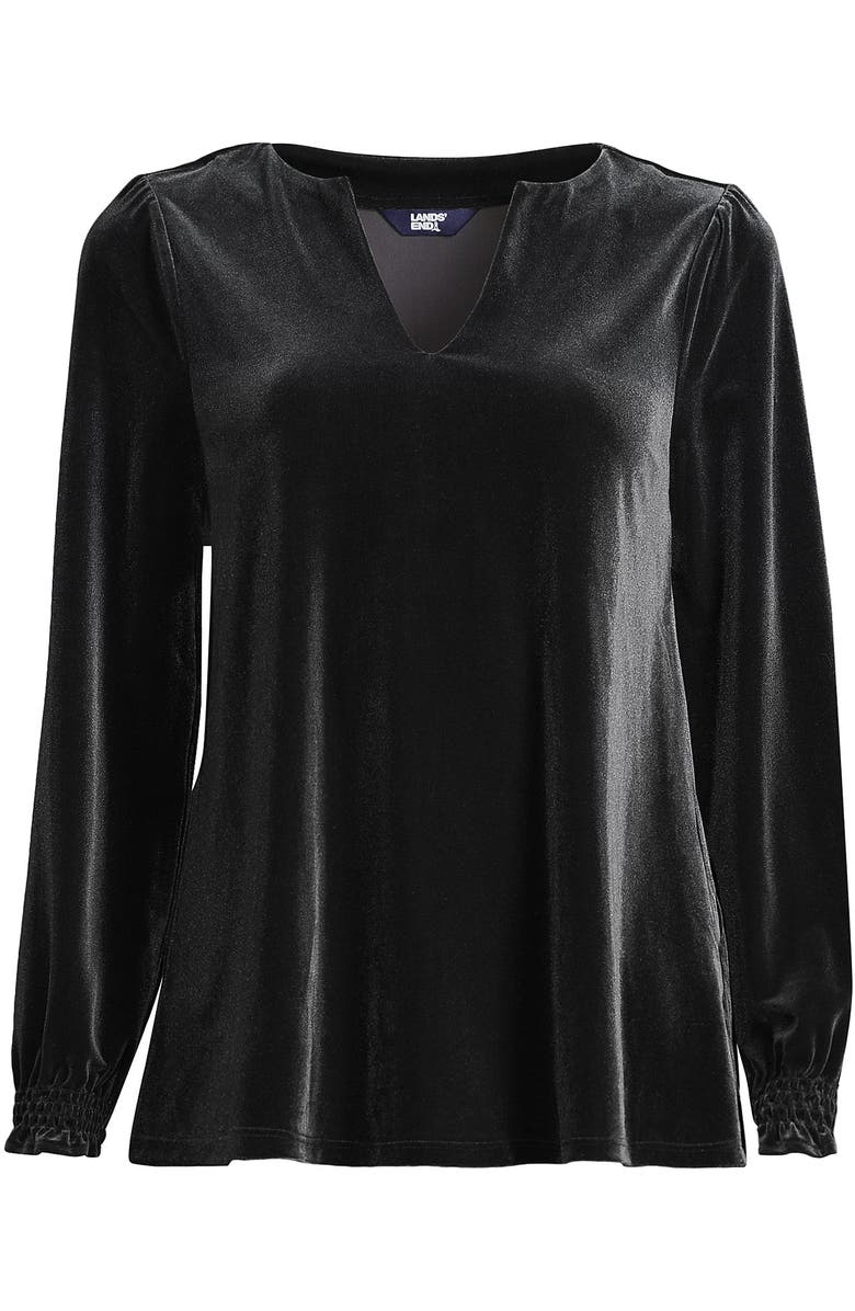 Lands' End Long Sleeve Velvet Blouse, Alternate, color, 