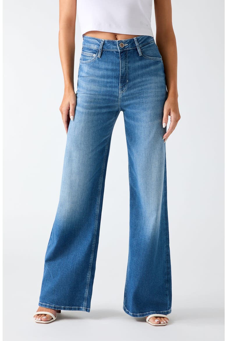 Bellflower Wide Leg Jeans, Main, color, RENY-TURQUOISE